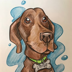 Pet Caricatures! Full Color 11 x 14 Animal Caricature. Up to 4 Pets.