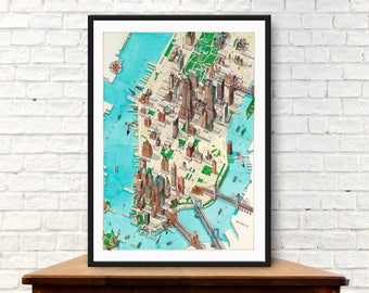 new york map manhattan map vintage map city of new york travel