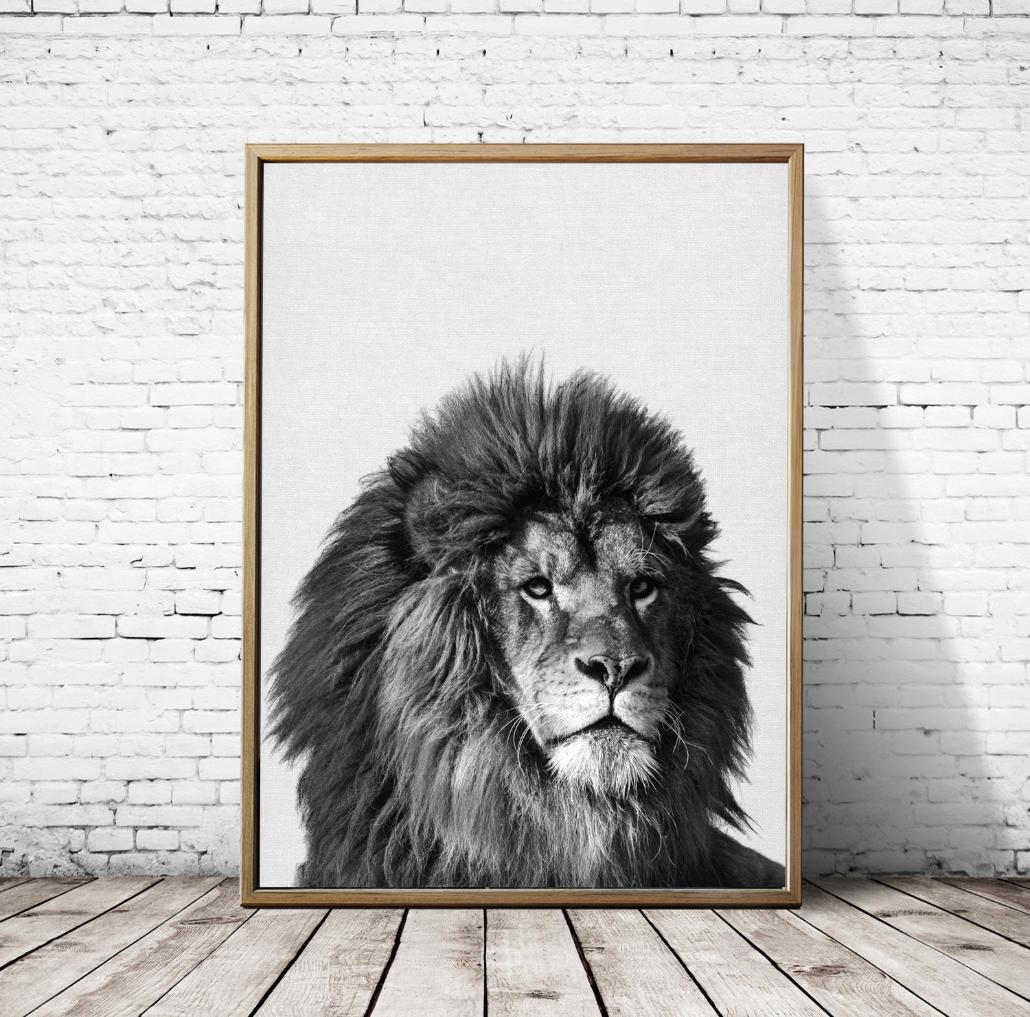 Lion print Safari nursery Wall decor African lion print Etsy