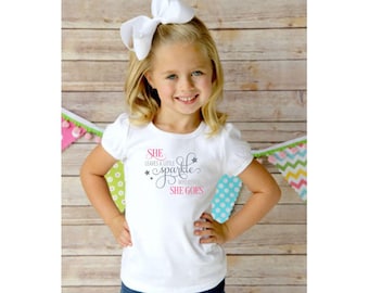 She leaves a little sparkle wherever she goes baby bodsuit, toddler shirt