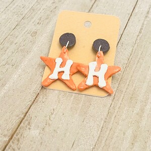 Houston Astros Polymer clay earrings, Statement earrings, World Series Champs Earrings