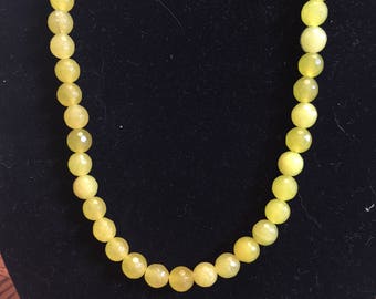 Semi Precious Peridot Necklace Faceted 18" Long.
