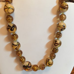Citrine Colored Glass Necklace 16&quot; Long