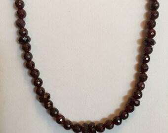 Semi Precious Garnet  Necklace 18" Long