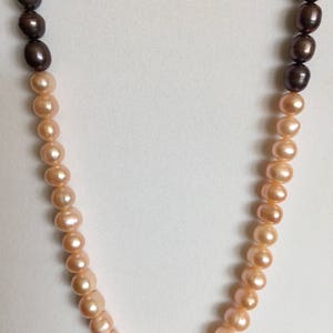 Semi Precious Pearl Necklace 22 Long image 1