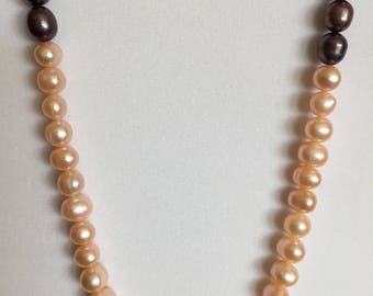 Semi Precious Pearl Necklace 22"" Long