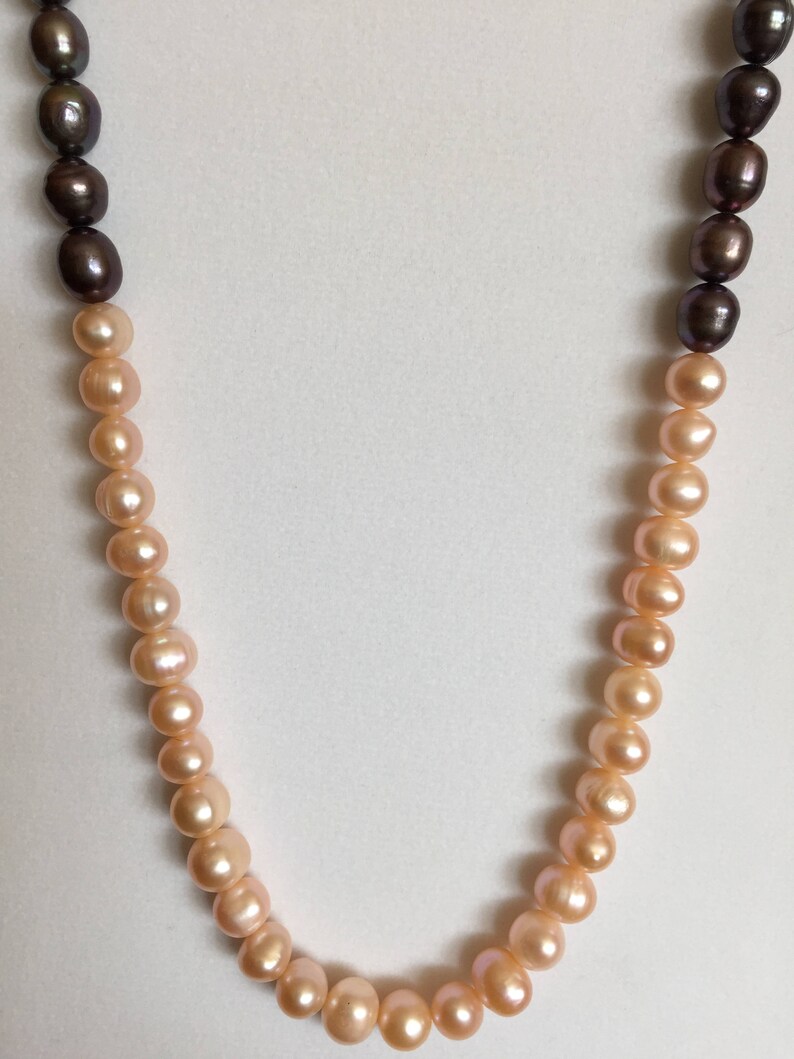 Semi Precious Pearl Necklace 22 Long image 1