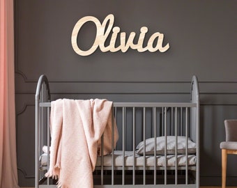 Custom White Nursery Name Sign - Personalized Nursery Wall Decor, Baby Name Sign, Kids Room Decor, Nursery Wall Art