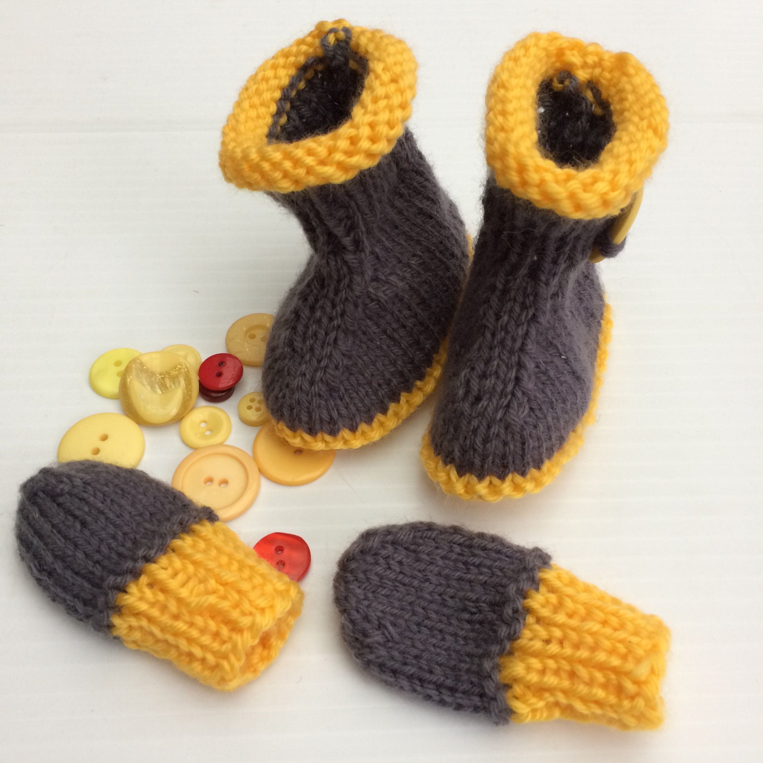 BABY BOOTIES for new baby mittens for newborn grey and Etsy