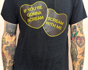 Sample Misfits Candy Hearts Scream With Me DTF T-shirt CVC Black Medium