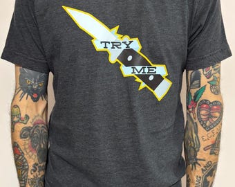 Sample Try Me Switchblade DTF T-shirt Dark Gray Medium