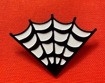 Spiderweb tattoo glow in the dark enamel pin