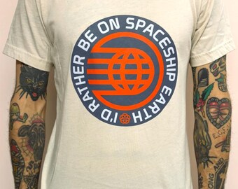 Sample Walt Disney World EPCOT I’d Rather Be On Spaceship Earth DTF T-shirt Sand Medium