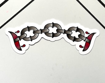 Chain Tattoo UV Spot Raised Sticker