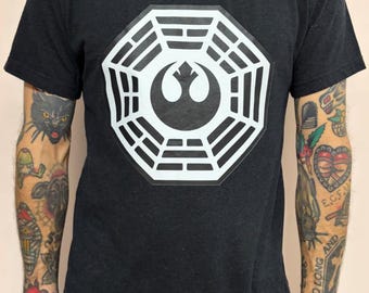 Sample Star Wars LOST Dharma Rebel DTF T-shirt Black CVC Medium