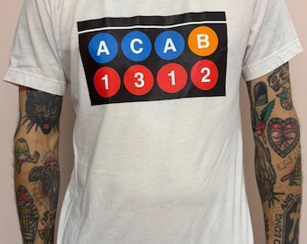 Sample ACAB Subway DTF T-shirt White Medium