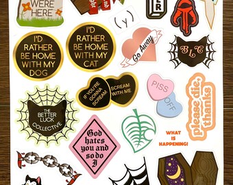 The Super Random 8.5” x 11” Sticker Sheet