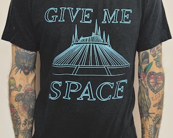 Sample Disney Give Me Space Magic Kingdom Space Mountain DTF T-shirt Black CVC Medium