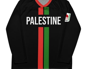 Fifth Degree™ Palästina-Fußballteam-Trikot, langärmeliges Fußball-Hemd, Hockey-Kleidung, Aufdruck, palästinensisches Unisex-Outfit, Mode