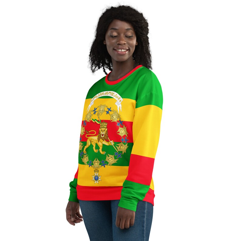 Fifth Degree™ Rasta Clothing Reggae Outfit Lion of Zion All Over Print Rastafari Rastafarian Unisex Sweatshirt