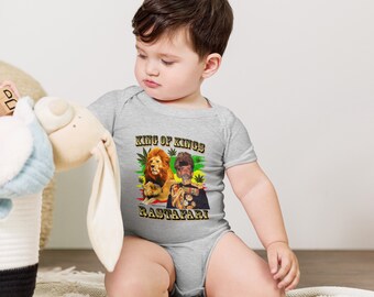 Fifth Degree™ King of Kings Haile Selassie Baby Rastafari Short Sleeve One Piece African Clothing For Children