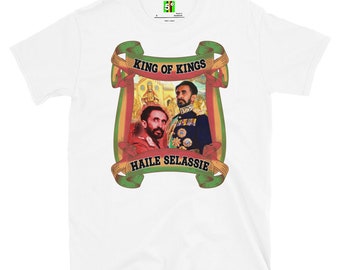 Fifth Degree™ Haile Selassie Shirt Ethiopian Shirt Jah Army Shirt RasTafarian Clothing Africa Black History King of Kings Rasta Colors