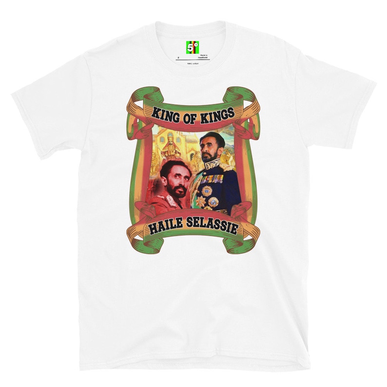 Fifth Degree™ Haile Selassie Shirt Ethiopian Shirt Jah Army Shirt RasTafarian Clothing Africa Black History King of Kings Rasta Colors