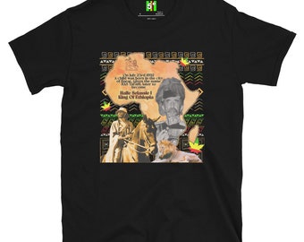 Fifth Degree™ Haile Selassie Shirt Ethiopian Shirt Jah Army Shirt RasTafarian Clothing Africa Black History King of Kings Rasta Colors