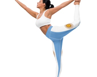 Fifth Degree™ Argentina Leggings Flag Print High-Waisted Depression Healing Negative Mood-Enhancing Designer Comfort Premium Gym Yoga