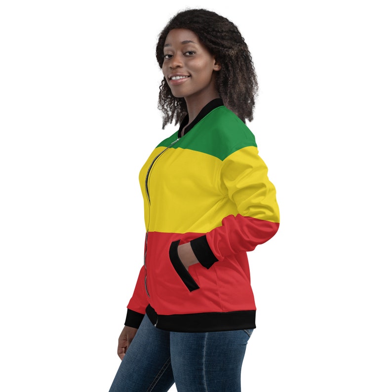Ethiopia Rasta Lion of Zion Clothing All Over Print Rastafari Unisex Bomber Jacket Reggae Outfit Rastafarian African