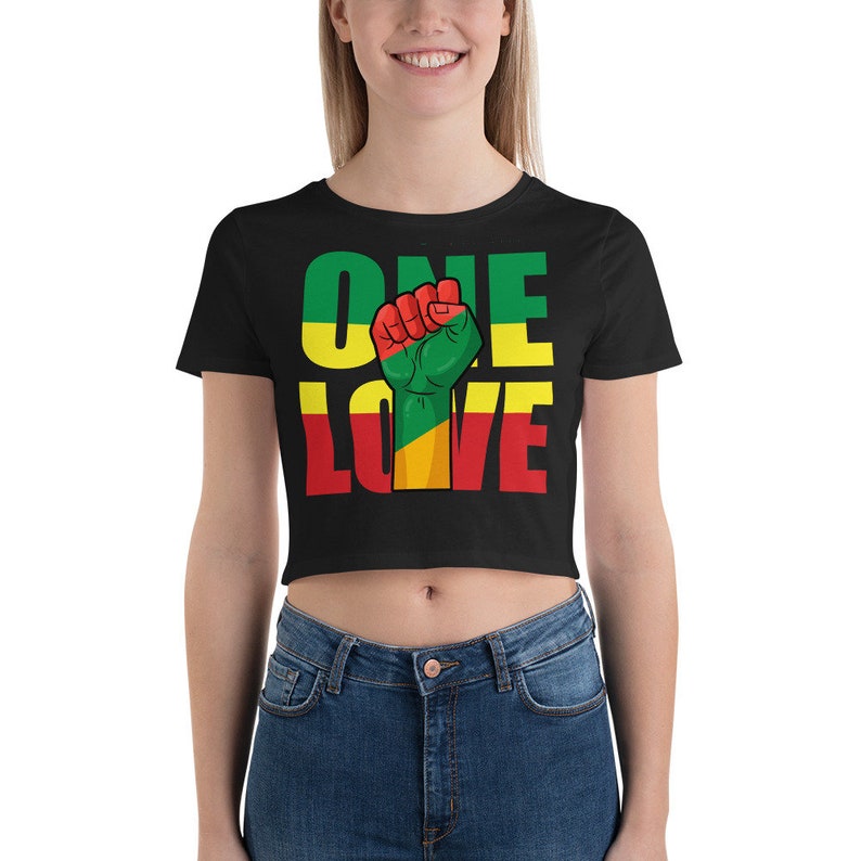 Fifth Degree™ One Love Rasta Clothing Reggae Outfit Crop Top Hippie Clothes image 2