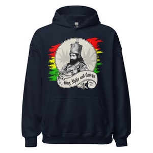 Fifth Degree™ Haile Selassie Hoodie Ethiopian Hoodie Jah Army Sweatshirt Ras Tafari Makonnen Africa Black History King Alpha and Omega