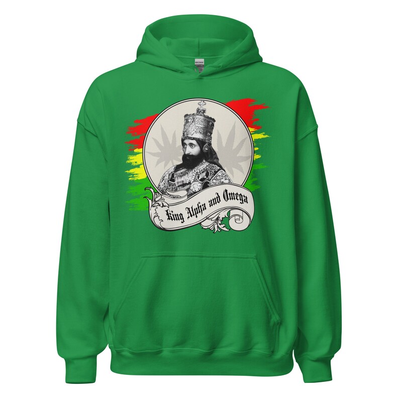 Fifth Degree™ Haile Selassie Hoodie Ethiopian Hoodie Jah Army Sweatshirt Ras Tafari Makonnen Africa Black History King Alpha and Omega