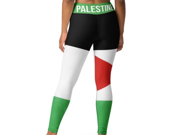 Fifth Degree™ Free Palestine Flag Football Freedom High-Waisted Healing Mood-Enhancing Designer Workout Gym Premium Printed Yoga Leggings