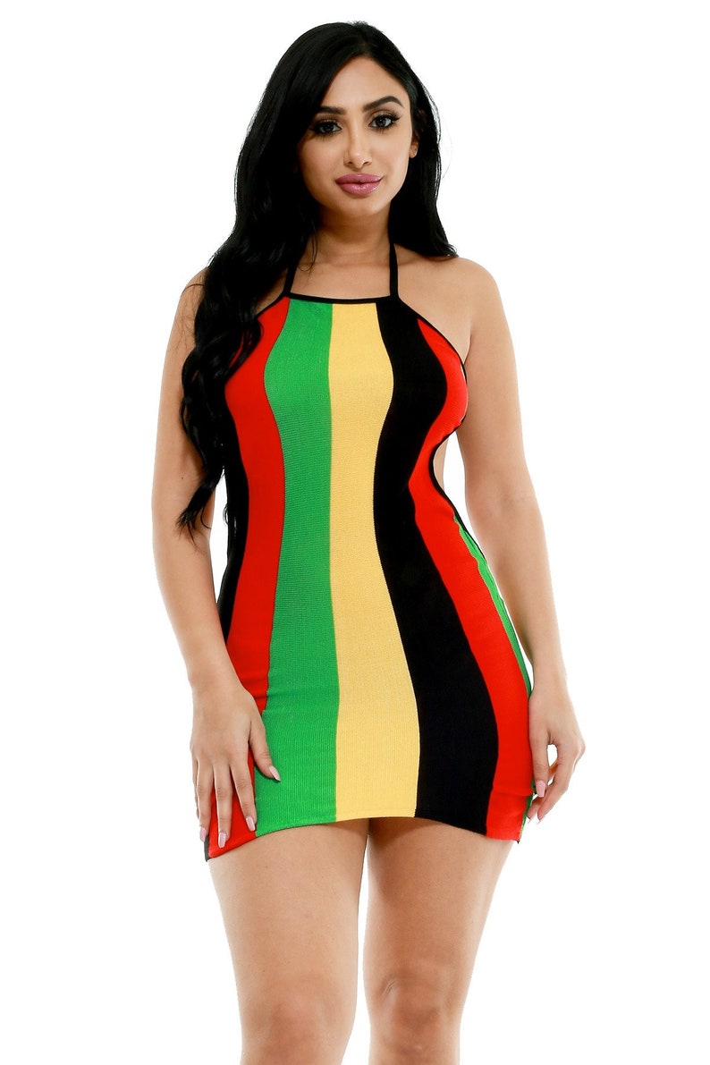 Rasta Knit Sexy Dress For Women Summer Jamaican Reggae Etsy