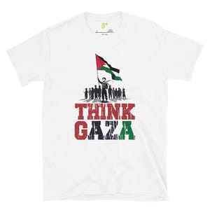 Fifth Degree™ Think Gaza Palestine Football T-Shirt Palestinian Soccer