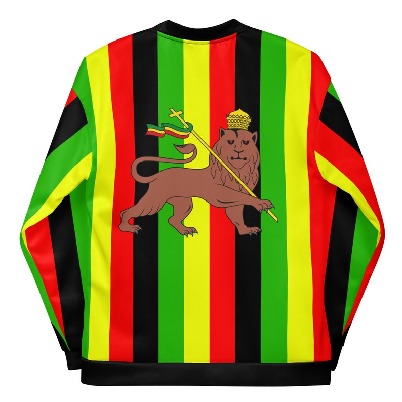 Fifth Degree™ Rasta Lion of Zion Clothing All Over Print Rastafari Unisex Bomber Jacket Reggae Concert Outfit Rastafarian Jamaican