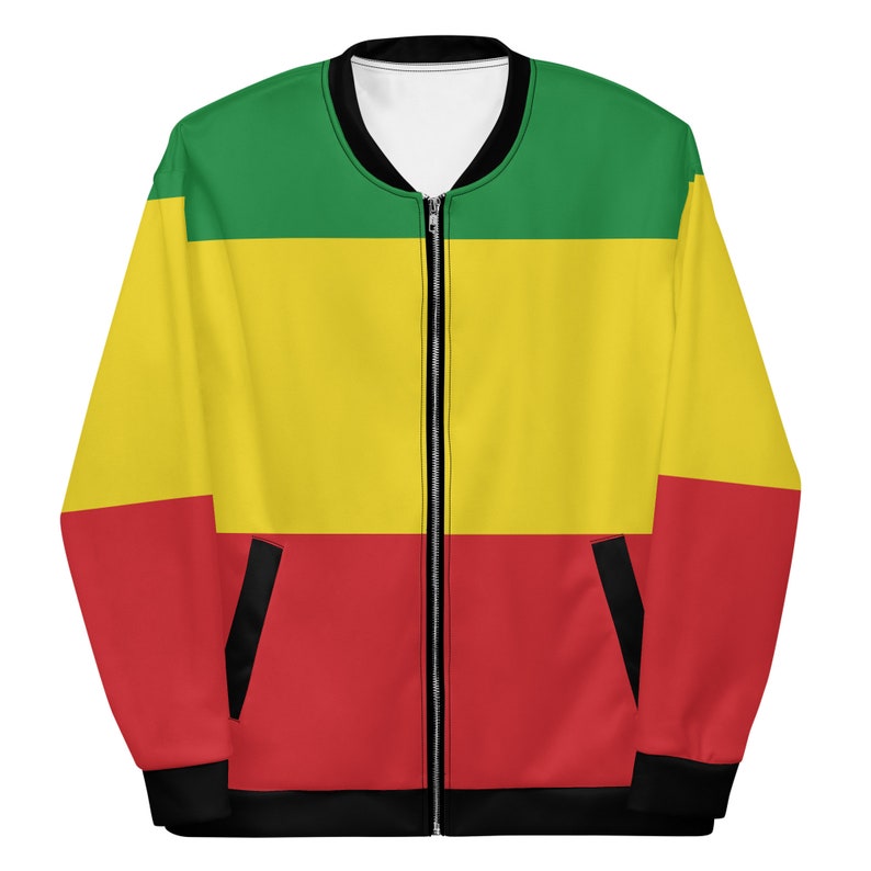 Ethiopia Rasta Lion of Zion Clothing All Over Print Rastafari Unisex Bomber Jacket Reggae Outfit Rastafarian African