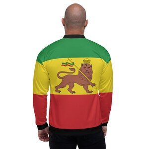 Ethiopia Rasta Lion of Zion Clothing All Over Print Rastafari Unisex Bomber Jacket Reggae Outfit Rastafarian African