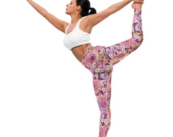 Fifth Degree™ Retro Patterned Boho Floral Premium Leggings Print High-Waisted Depression Healing Mood-Enhancing Designer Comfort Gym Yoga