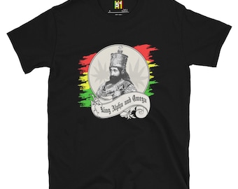 Fifth Degree™ Haile Selassie Shirt Ethiopian Shirt Jah Army Shirt Ras Tafari Makonnen Africa Black History King Alpha and Omega