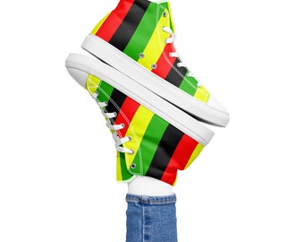 Fifth Degree™ Women’s High Top Rasta Colored Shoes Sneakers Rastafarian Hippie Reggae