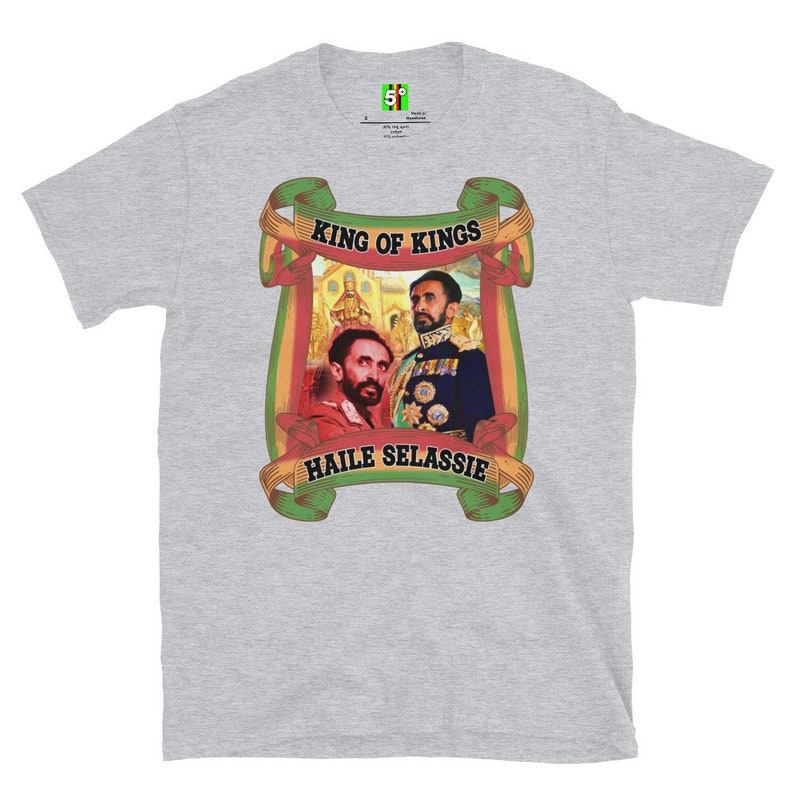 Fifth Degree™ Haile Selassie Shirt Ethiopian Shirt Jah Army Shirt RasTafarian Clothing Africa Black History King of Kings Rasta Colors