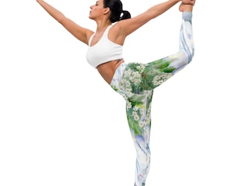 Fifth Degree™ Calming Watercolor Print High-Waisted Depression Healing Negative Mood-Enhancing Designer Premium Workout Gym Yoga Leggings