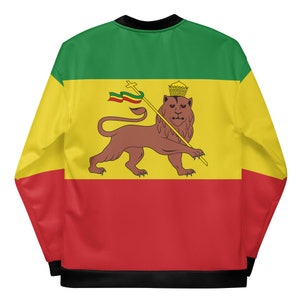 Ethiopia Rasta Lion of Zion Clothing All Over Print Rastafari Unisex Bomber Jacket Reggae Outfit Rastafarian African