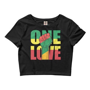 Fifth Degree™ One Love Rasta Clothing Reggae Outfit Crop Top Hippie Clothes image 1