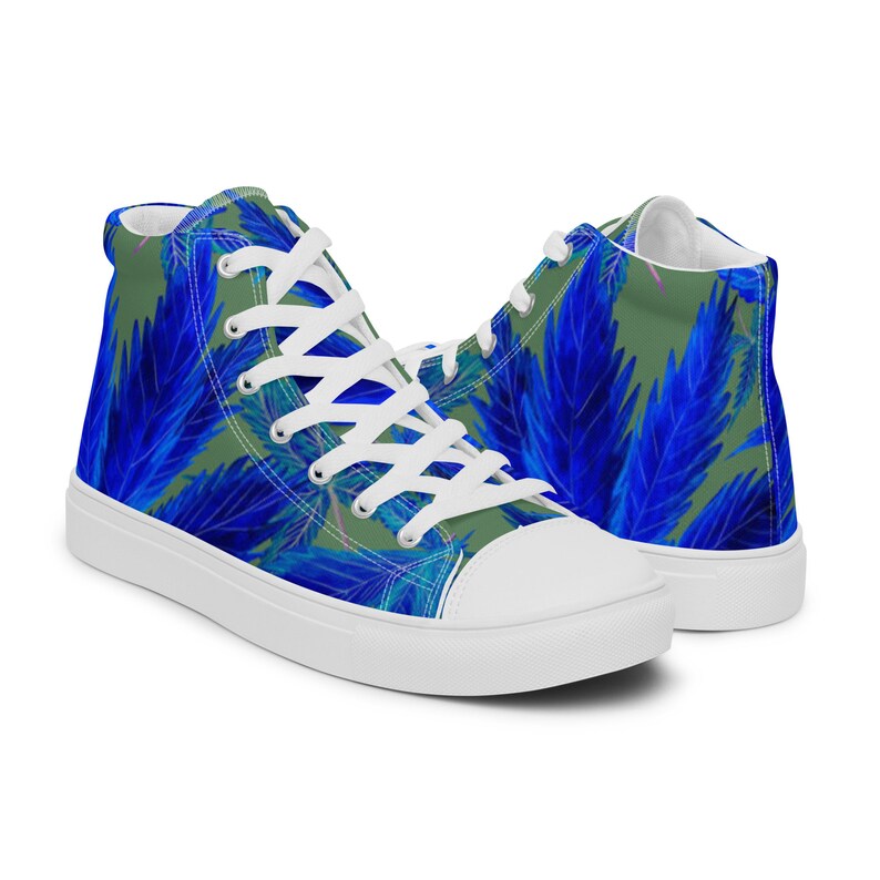 Fifth Degree™ Women’s High Top Canvas Marijuana Pot Cannabis CBD Shoes Weed Sneakers