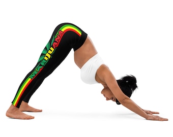 Fifth Degree™ Marijuana Rasta Leggings Rastafarian Reggae Leaf Cannabis High Waisted Workout Yoga Premium Leggings 420