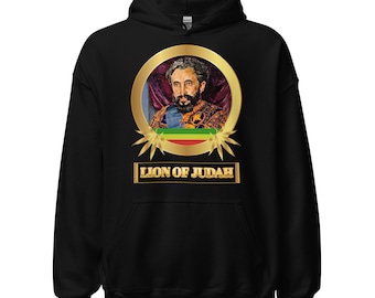 Fifth Degree™ Haile Selassie Hoodie Ethiopian Hoodie Jah Army Rastafari Sweatshirt Symbol Hoodie Rasta Africa Black History Lion of Judah