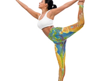 Fifth Degree™ Owl Print Healing Mood-Enhancing Designer Premium Workout Gym High Waisted Yoga Leggings